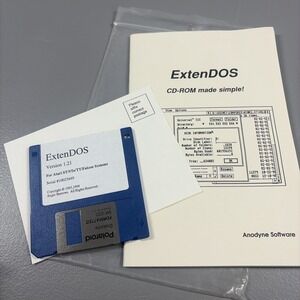 Vintage Software Package ExtenDOS  Atari CD-Rom Solution Anodyne Software 90s